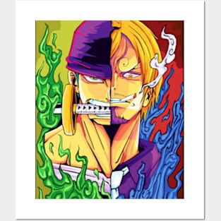 zoro x sanji pop art Posters and Art